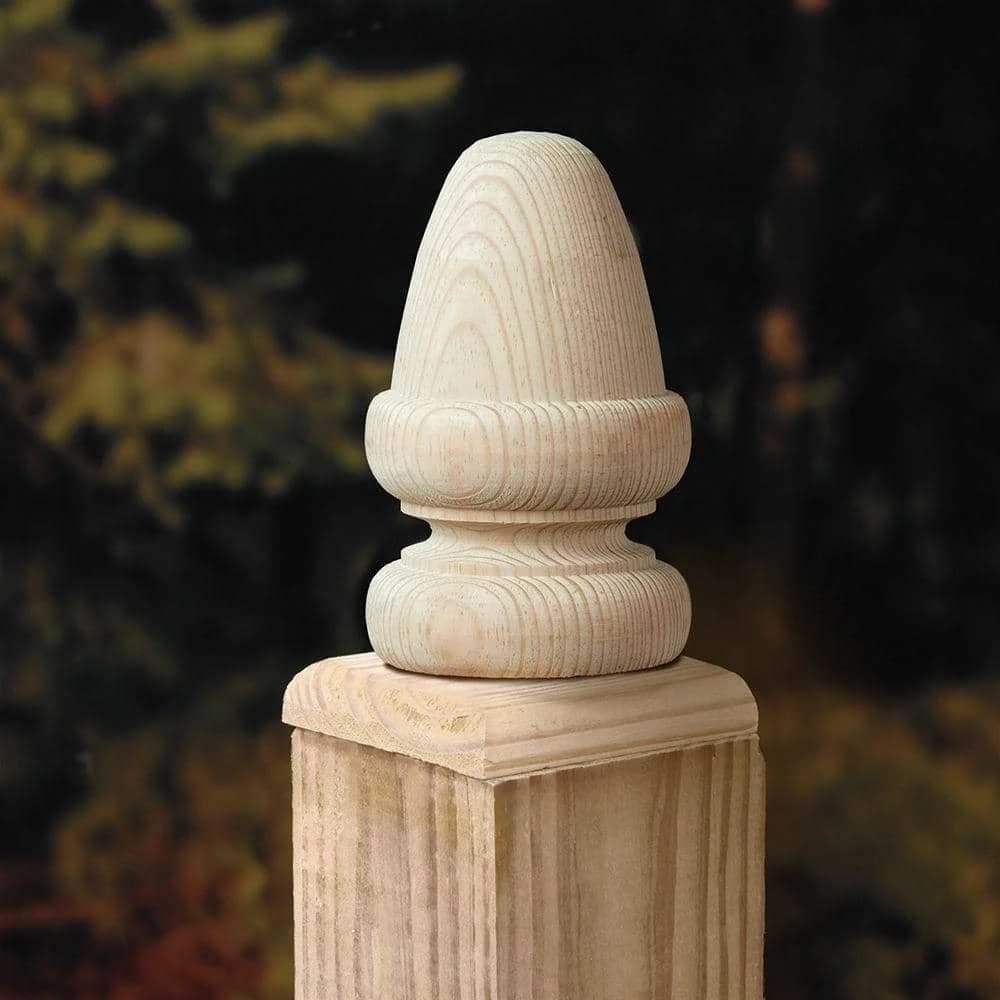 Outlet โญ 4 in. x 4 in. Wood Acorn Post Cap Finial (6-Pack) by Unbranded ๐ 4 Outlet โญ 4 in. x 4 in. Wood Acorn Post Cap Finial (6-Pack) by Unbranded ๐ - Image 2