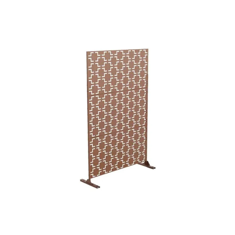 Promo 🔔 6.33 ft. H x 3.93 ft. W Laser Cut Metal Privacy Screen in Brown, 3 panels by Unbranded ✔️ 3 Promo 🔔 6.33 ft. H x 3.93 ft. W Laser Cut Metal Privacy Screen in Brown, 3 panels by Unbranded ✔️