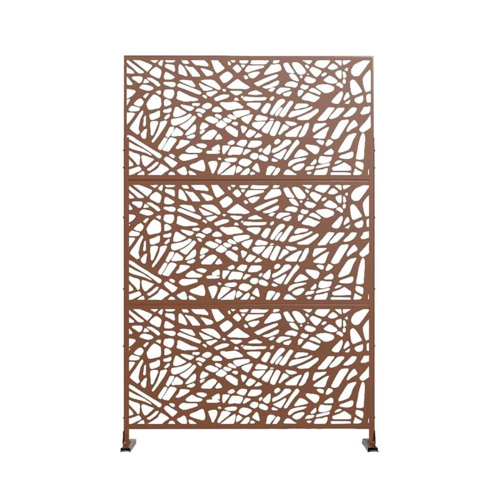 Best Sale π 6.5 ft. H x 4 ft. W Laser Cut Metal Privacy Screen in Brown, 3 panels by Unbranded π 3 Best Sale π 6.5 ft. H x 4 ft. W Laser Cut Metal Privacy Screen in Brown, 3 panels by Unbranded π