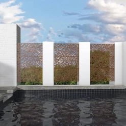 Cheap 👏 6.5 ft. H x 4 ft. W Laser Cut Metal Privacy Screen in Brown, 3 panels by Unbranded 🧨 -Cheap Fence Gates Plus Store brown outdoor privacy screens byy530 2 4f 1000