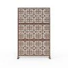 Best Sale ⌛ 6.5 ft. H x 4 ft. L Laser Cut Metal Privacy Screen in Brown 3 Screen Panels by Unbranded ✨ -Cheap Fence Gates Plus Store brown outdoor privacy screens cx517mp bn 64 1000