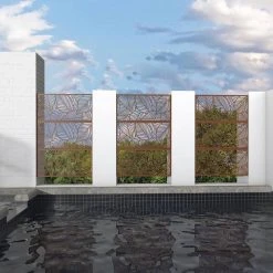 Best Sale 🛒 Patio Laser Cut Metal Privacy Screen, 3 panels by Unbranded ⌛ -Cheap Fence Gates Plus Store brown outdoor privacy screens cx66gc bn 4f 1000