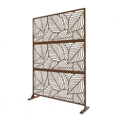 Best deal ✔️ Outdoor Brown Laser Cut Metal Privacy Screen 3 Panels by Unbranded 🎉