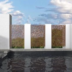 Top 10 🤩 6.33 ft. H x 3.93 ft. W Brown Laser Cut Metal Privacy Screen 3 Panels by Unbranded ❤️ -Cheap Fence Gates Plus Store brown outdoor privacy screens d0102hpkmdw 4f 1000