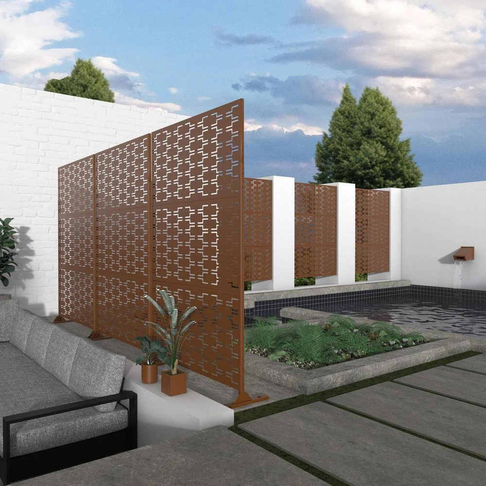 Promo ⭐ Patio Brown Laser Cut Galvanized Steel Privacy Screen by Unbranded ⭐ 5 Promo ⭐ Patio Brown Laser Cut Galvanized Steel Privacy Screen by Unbranded ⭐ - Image 3
