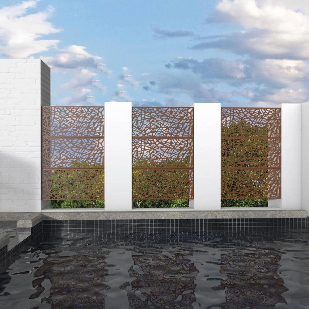 Brand new ๐ Patio Brown Laser Cut Metal Privacy Screen by Unbranded โญ 5 Brand new ๐ Patio Brown Laser Cut Metal Privacy Screen by Unbranded โญ - Image 3