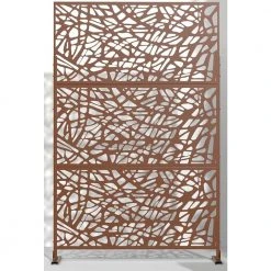 Brand new 😍 Patio Brown Laser Cut Metal Privacy Screen by Unbranded ⭐