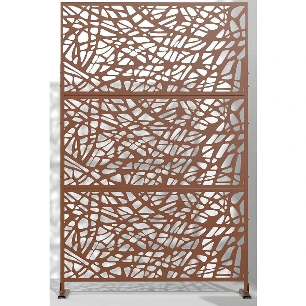 Brand new ๐ Patio Brown Laser Cut Metal Privacy Screen by Unbranded โญ 3 Brand new ๐ Patio Brown Laser Cut Metal Privacy Screen by Unbranded โญ
