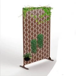 Cheap ✔️ 6.33 ft. H x 3.93 ft. W Laser Cut Metal Privacy Screen 3-Panels by Unbranded ⌛