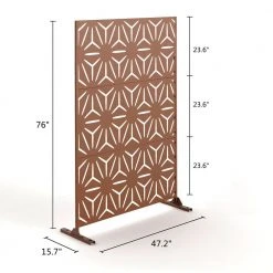 Outlet ⭐ 6.5 ft. H x 4 ft. W Laser Cut Metal Privacy Screen in Brown by Unbranded ⭐ -Cheap Fence Gates Plus Store brown outdoor privacy screens st613a 115 44 1000