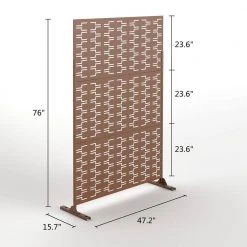 Buy ❤️ 6.5 ft. H x 4 ft. W Brown Laser Cut Metal Privacy Screen 3 Panels (24 in. x 48 in. x 3 panels) by Unbranded ❤️ -Cheap Fence Gates Plus Store brown outdoor privacy screens t1025m2 4f 1000