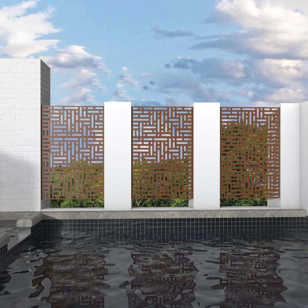 Budget ๐ 6.33 ft. H x 3.93 ft. W Laser Cut Metal Privacy Screen in Brown by Unbranded ๐งจ 6 Budget ๐ 6.33 ft. H x 3.93 ft. W Laser Cut Metal Privacy Screen in Brown by Unbranded ๐งจ - Image 4