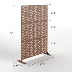 Budget ⭐ 6.5 ft. H x 4 ft. W Patio Laser Cut Metal Privacy Screen in Brown by Unbranded ✔️