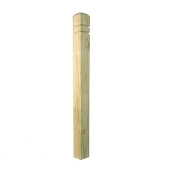 Budget 🔥 4 in. x 4 in. x 4-1/2 ft. Pressure-Treated Wood Double V-Groove Deck Post by Unbranded 🔔