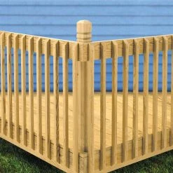 Budget 🔥 4 in. x 4 in. x 4-1/2 ft. Pressure-Treated Wood Double V-Groove Deck Post by Unbranded 🔔 -Cheap Fence Gates Plus Store brown wood deck posts 143849 a0 1000