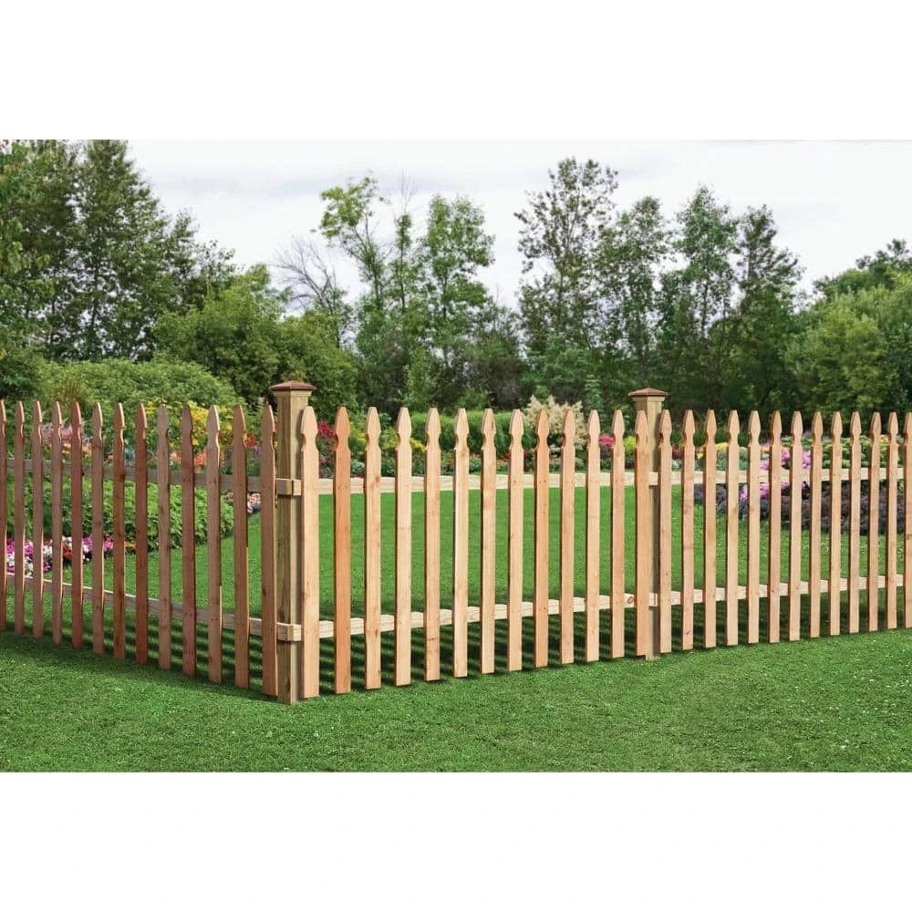 Budget 👏 3-1/2 ft. x 8 ft. Western Red Cedar Spaced Picket French Gothic Fence Panel Kit by Outdoor Essentials 🎁 4 Budget 👏 3-1/2 ft. x 8 ft. Western Red Cedar Spaced Picket French Gothic Fence Panel Kit by Outdoor Essentials 🎁 - Image 2