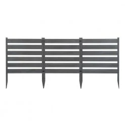Best Pirce 🌟 Maui 2 ft. x 2 ft. No-Dig Charcoal Woodtek Vinyl Garden Fence Kit (3-Panels) by Zippity Outdoor Products ✔️