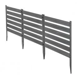 Best Pirce 🌟 Maui 2 ft. x 2 ft. No-Dig Charcoal Woodtek Vinyl Garden Fence Kit (3-Panels) by Zippity Outdoor Products ✔️ -Cheap Fence Gates Plus Store charcoal woodtek vinyl zippity outdoor products vinyl fence panels zp19066 c3 1000