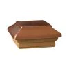 Cheapest ⭐ 4 in. x 4 in. Cedar Victoria Copper Plateau Wood Flat Post Cap by DeckoRail ❤️