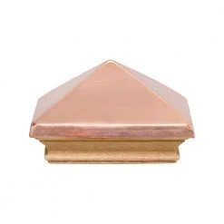 Discount 🔥 Miterless 4 in. x 4 in. Untreated Wood Flat Slip Over Fence Post Cap with Copper Pyramid by Protectyte 👍