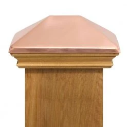 Outlet ๐ Miterless 4 in. x 6 in. Untreated Wood Flat Slip Over Fence Post Cap with Copper Pyramid by Protectyte ๐ 8 Outlet ๐ Miterless 4 in. x 6 in. Untreated Wood Flat Slip Over Fence Post Cap with Copper Pyramid by Protectyte ๐ -Cheap Fence Gates Plus Store copper protectyte deck post caps ftbc04x6m 4f 1000