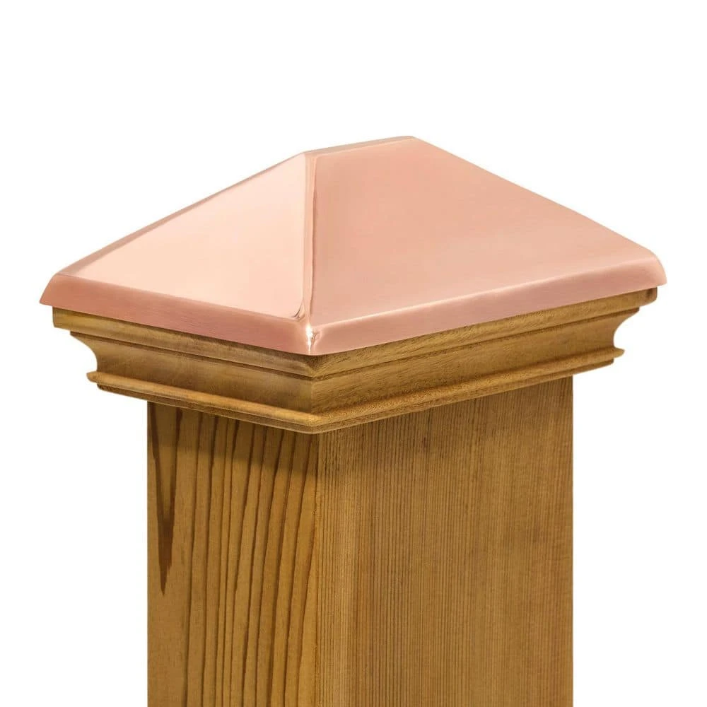 Outlet ๐ Miterless 4 in. x 6 in. Untreated Wood Flat Slip Over Fence Post Cap with Copper Pyramid by Protectyte ๐ 4 Outlet ๐ Miterless 4 in. x 6 in. Untreated Wood Flat Slip Over Fence Post Cap with Copper Pyramid by Protectyte ๐ - Image 2