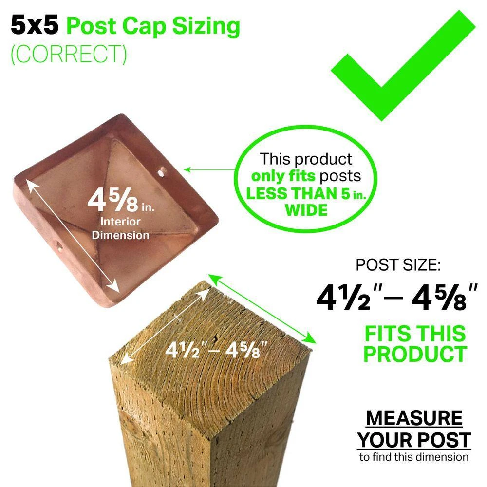 Discount ⭐ 5 in. x 5 in. Copper Pyramid Slip Over Fence Post Cap by Protectyte 😉 7 Discount ⭐ 5 in. x 5 in. Copper Pyramid Slip Over Fence Post Cap by Protectyte 😉 - Image 5