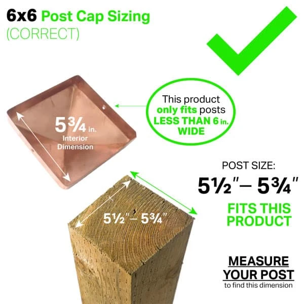 Promo ๐ 6 in. x 6 in. Copper Flat Top Slip Over Fence Post Cap with 3/4 in. Lip and Screws by Protectyte ๐ 6 Promo ๐ 6 in. x 6 in. Copper Flat Top Slip Over Fence Post Cap with 3/4 in. Lip and Screws by Protectyte ๐ - Image 4