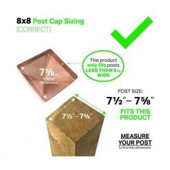 Discount ⭐ 8 in. x 8 in. Copper Flat Top Slip Over Fence Post Cap with 3/4 in. Lip and Screws by Protectyte ❤️ -Cheap Fence Gates Plus Store copper protectyte deck post caps hdc758ft 1f 1000
