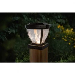 Outlet 🎉 Manchester 4 in. x 4 in. Dark Bronze ABS Plastic Outdoor LED Solar Post Cap (2-Pack) by Classy Caps ⭐ -Cheap Fence Gates Plus Store dark bronze classy caps deck post caps sl994 4f 1000