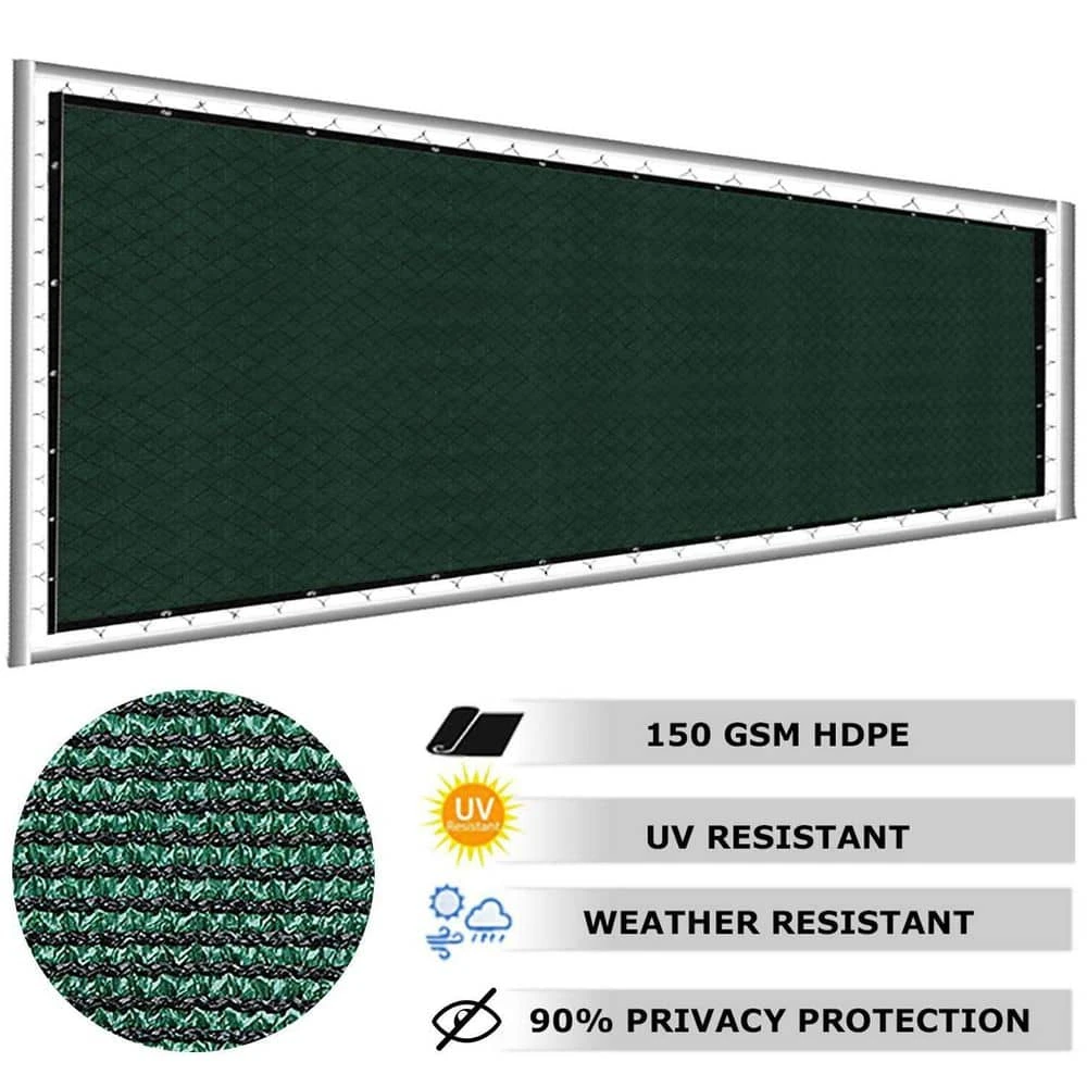 Outlet ⭐ 4 ft. x 50 ft. Dark Green 150 GSM HDPE Privacy Fence Screen Garden Fence by Shade&Beyond 😀 5 Outlet ⭐ 4 ft. x 50 ft. Dark Green 150 GSM HDPE Privacy Fence Screen Garden Fence by Shade&Beyond 😀 - Image 3