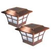 Flash Sale 😀 Prestige 4 in. x 4 in. Outdoor Electroplated Copper LED Solar Post Cap (2-Pack) by Classy Caps 💯