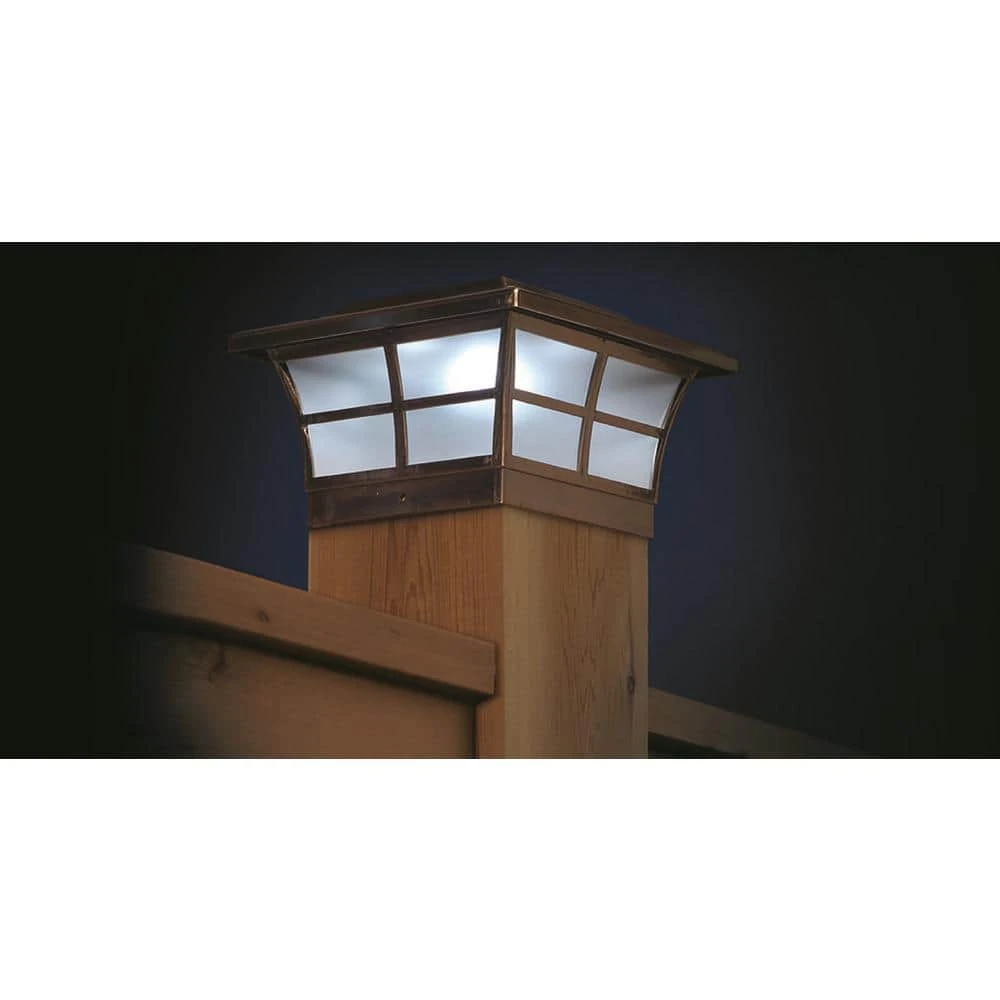 Outlet 🛒 Prestige 6 in. x 6 in. Outdoor Electroplated Copper LED Solar Post Cap (2-Pack) by Classy Caps 🌟 4 Outlet 🛒 Prestige 6 in. x 6 in. Outdoor Electroplated Copper LED Solar Post Cap (2-Pack) by Classy Caps 🌟 - Image 2