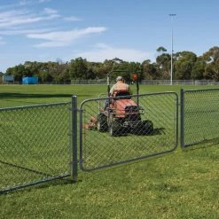 Best Pirce 🧨 6 ft. W x 4 ft. H Metal Expandable Galvanized Chain Link Fence Gate Kit (Actual Gate Width: 26 in. to 68 in.) by Everbilt 🌟 -Cheap Fence Gates Plus Store everbilt chain link fence gates 3283adj48eb fa 1000