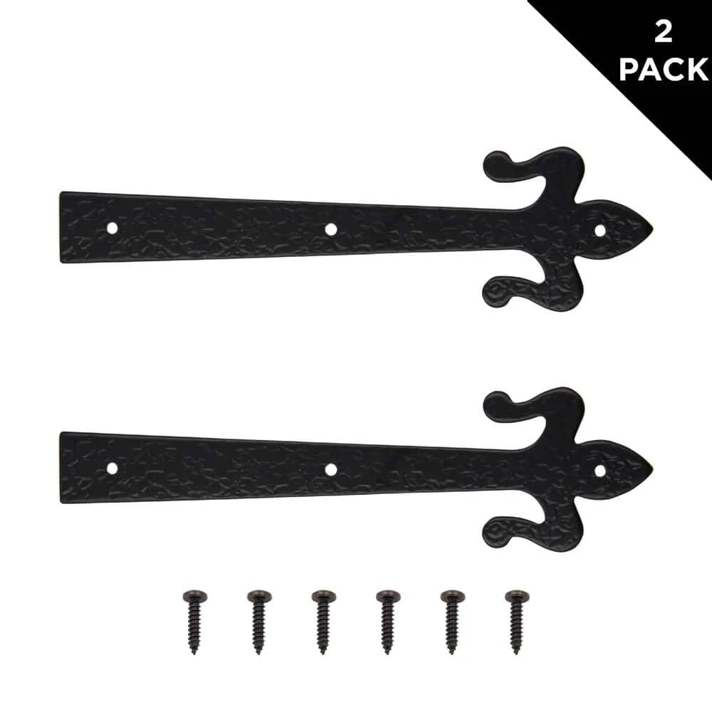 Hot Sale โ 8 in. Black Decorative Fleur-de-lis Strap Hinge (2-Pack) by Everbilt ๐ 5 Hot Sale โ 8 in. Black Decorative Fleur-de-lis Strap Hinge (2-Pack) by Everbilt ๐ - Image 3