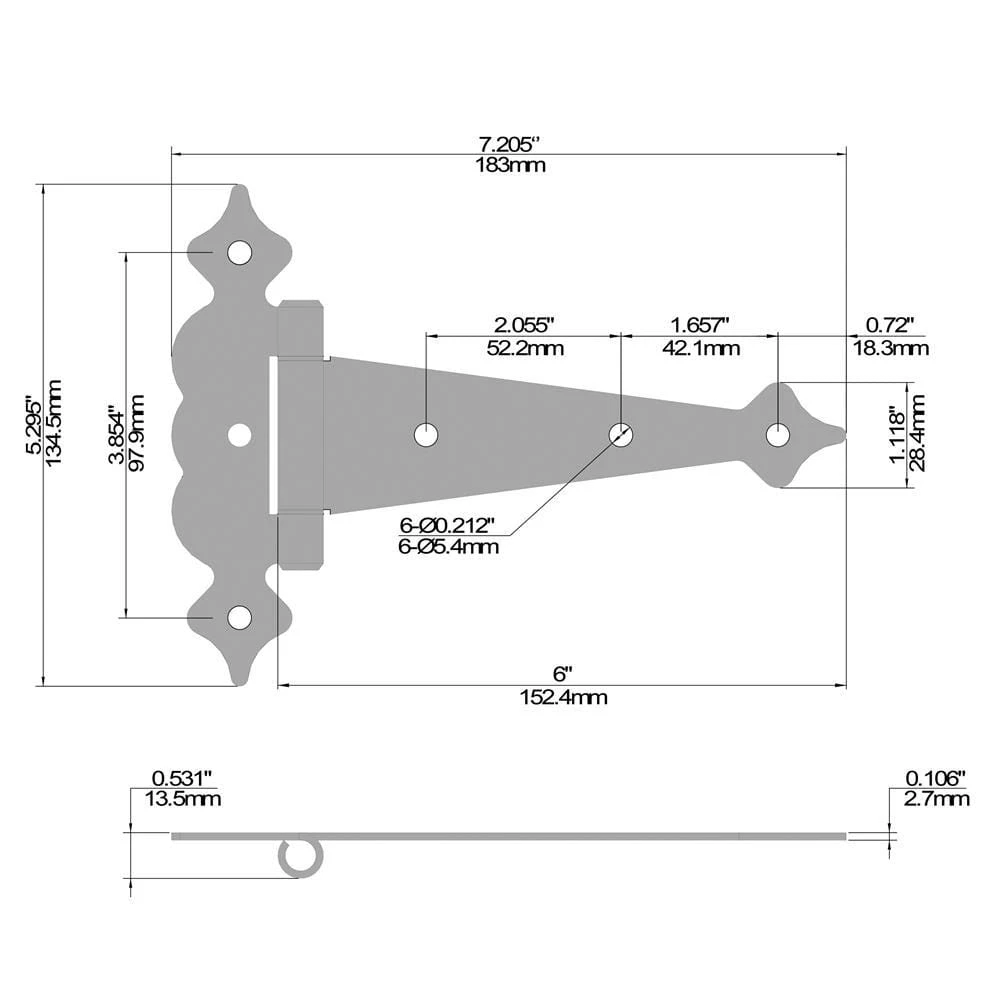 Cheap 😉 6 in. Black Decorative Hammered Tee Hinge by Everbilt ✔️ 5 Cheap 😉 6 in. Black Decorative Hammered Tee Hinge by Everbilt ✔️ - Image 3