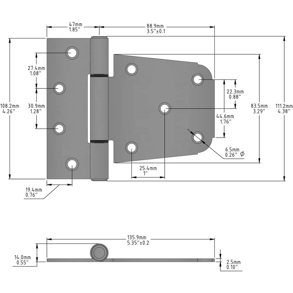 Brand new 🛒 3-1/2 in. Galvanized Heavy Duty Tee Hinge by Everbilt 👍 6 Brand new 🛒 3-1/2 in. Galvanized Heavy Duty Tee Hinge by Everbilt 👍 - Image 4