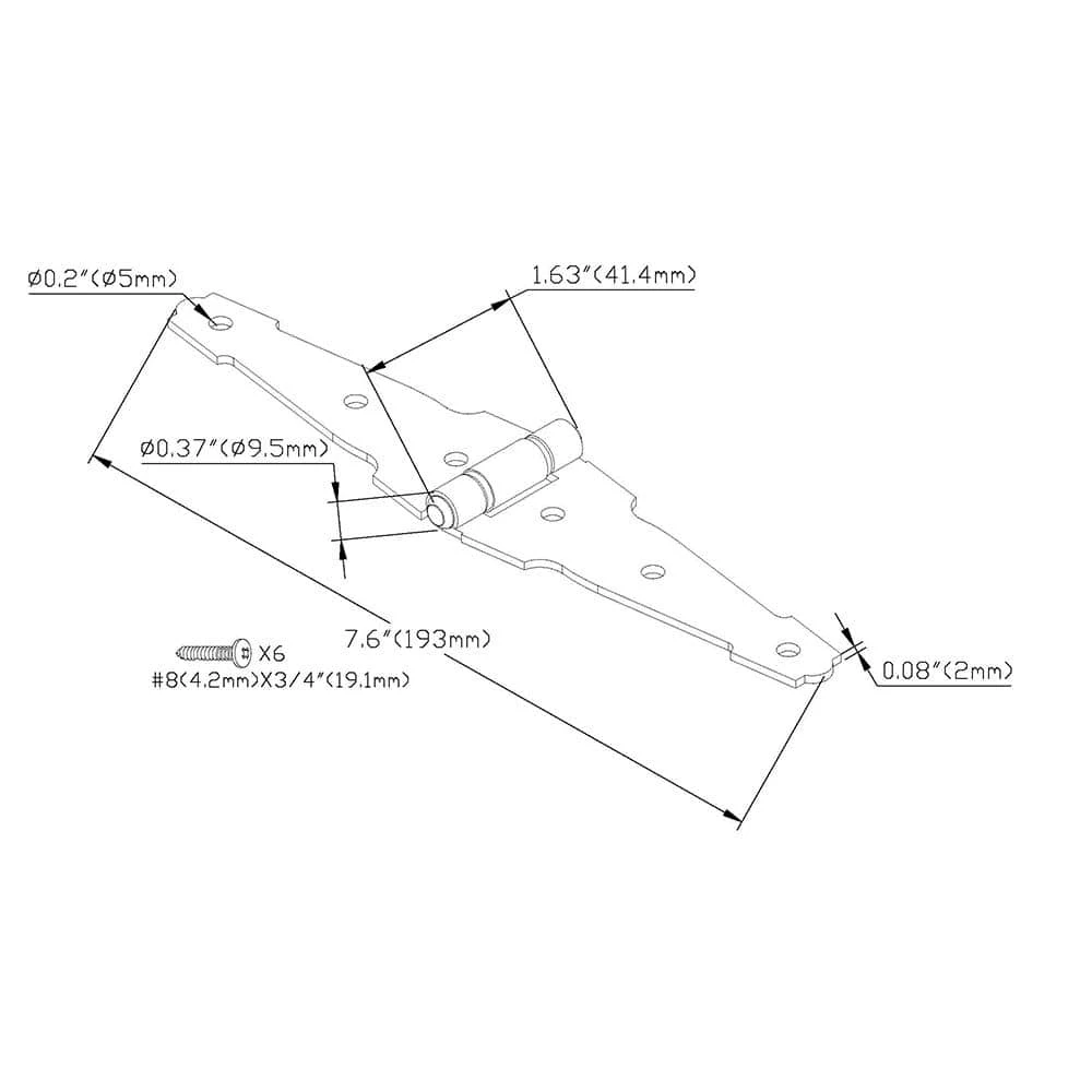 New ⌛ 4 in. Black Heavy Duty Decorative Strap Hinge by Everbilt 🛒 7 New ⌛ 4 in. Black Heavy Duty Decorative Strap Hinge by Everbilt 🛒 - Image 5