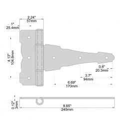 Wholesale 🔥 8 in. x 5.5 in. Black Heavy-Duty Decorative Tee Hinge by Everbilt ❤️ -Cheap Fence Gates Plus Store everbilt fence gate hinges 15032 76 1000