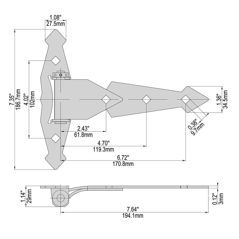Hot Sale 👏 8 in. Black Decorative Spring Tee Hinge (2-Pack) by Everbilt 💯 8 Hot Sale 👏 8 in. Black Decorative Spring Tee Hinge (2-Pack) by Everbilt 💯 - Image 6