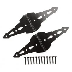 New ⭐ 8 in. Black Heavy-Duty Decorative Strap Hinges (2-Pack) by Everbilt 🧨
