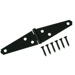 Coupon ❤️ 3 in. x 3 in. Black Strap Surface Mount Hinge (2-Pack) by Everbilt ✔️