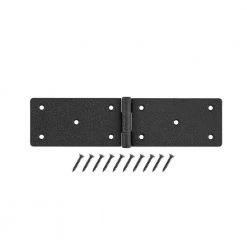 Deals ✔️ 6 in. Matte Black Heavy-Duty Strap Hinge with Rust Defender by Everbilt 🧨