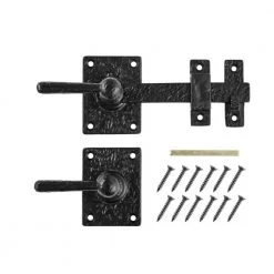 Best deal ✨ 12 in. Matte Black Cast Iron Door Lever Drop Bar Latch by Everbilt ✨