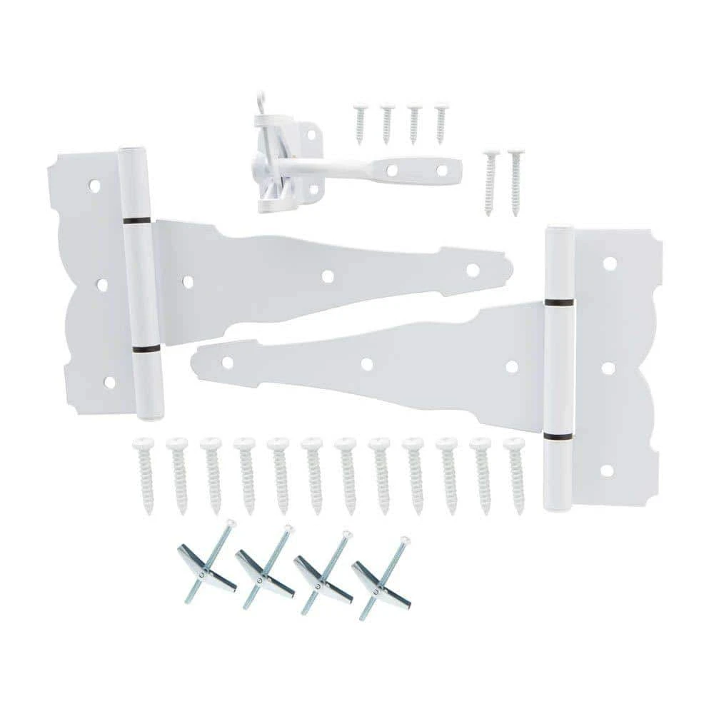 Best deal ✔️ White Decorative Gate Hinge and Latch Set by Everbilt 🤩 3 Best deal ✔️ White Decorative Gate Hinge and Latch Set by Everbilt 🤩