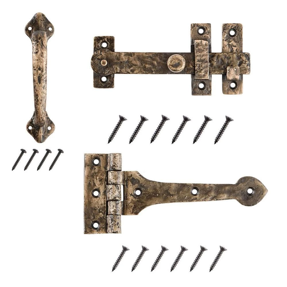 Top 10 👍 7.5 in. Antique Brass Drop Bar Latch Gate Set with 8 in. Tee Hinge and 8 in. Door Pull by Everbilt 😉 3 Top 10 👍 7.5 in. Antique Brass Drop Bar Latch Gate Set with 8 in. Tee Hinge and 8 in. Door Pull by Everbilt 😉