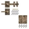Promo 👍 8 in. Antique Brass Drop Bar Latch Gate Set with 5 in. Butt Hinge by Everbilt 😍 1 Promo 👍 8 in. Antique Brass Drop Bar Latch Gate Set with 5 in. Butt Hinge by Everbilt 😍 -Cheap Fence Gates Plus Store everbilt fence hardware 60225 64 1000
