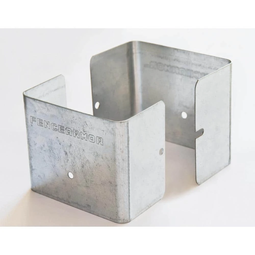 Cheap ๐คฉ Galvanized Steel Fence Post Guard 3.5 in. L x 3.5 in. W x 3 in. H for Wood by Fence Armor โ 3 Cheap ๐คฉ Galvanized Steel Fence Post Guard 3.5 in. L x 3.5 in. W x 3 in. H for Wood by Fence Armor โ