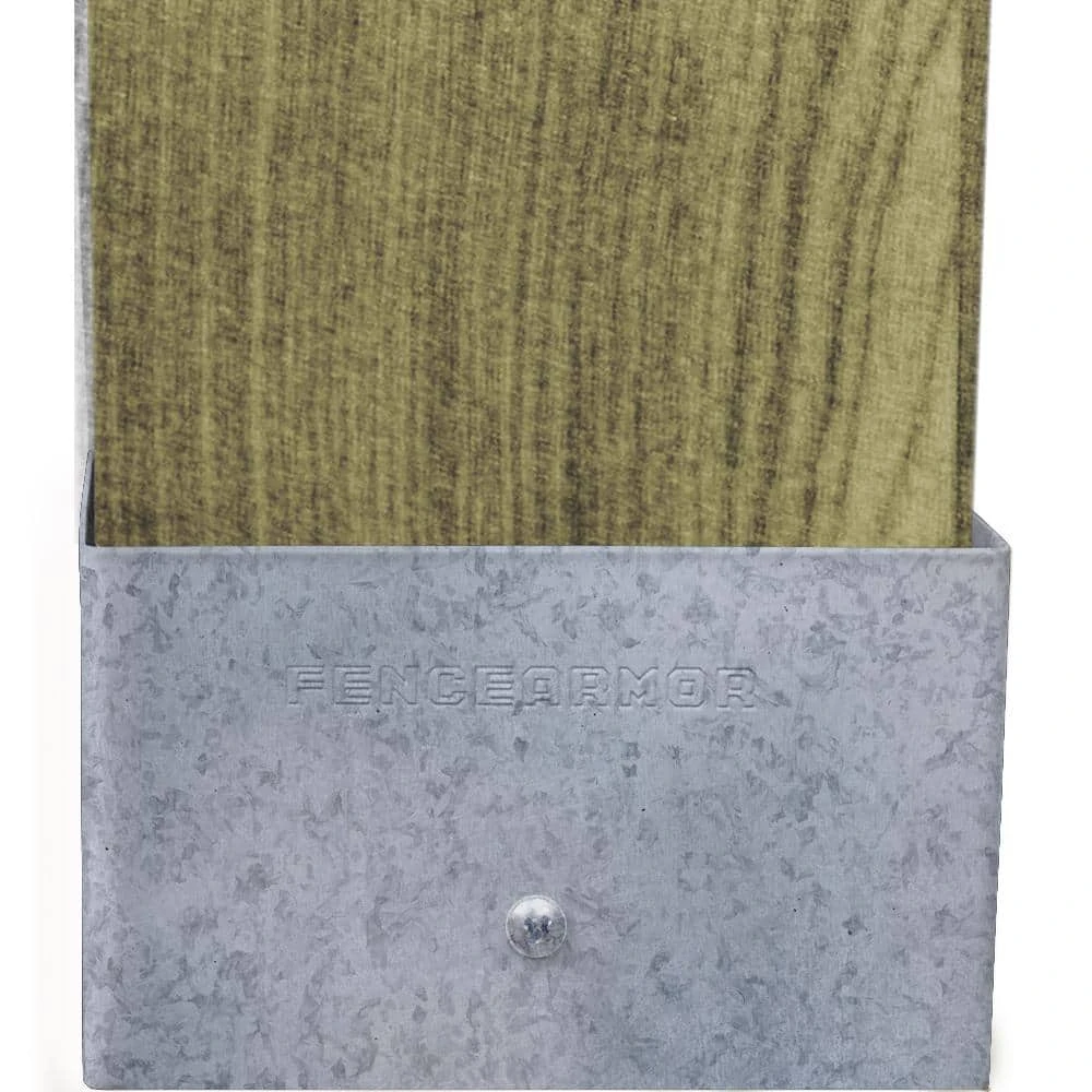 Top 10 ⌛ 5 in. L x 5 in. W x 1/4 ft. H Galvanized Steel Fence Post Guard for Wood or Vinyl by Fence Armor ✨ 6 Top 10 ⌛ 5 in. L x 5 in. W x 1/4 ft. H Galvanized Steel Fence Post Guard for Wood or Vinyl by Fence Armor ✨ - Image 4