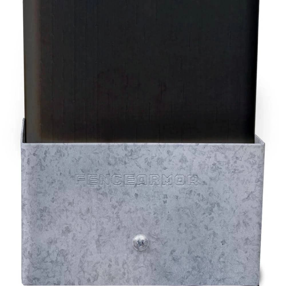 Top 10 ⌛ 5 in. L x 5 in. W x 1/4 ft. H Galvanized Steel Fence Post Guard for Wood or Vinyl by Fence Armor ✨ 4 Top 10 ⌛ 5 in. L x 5 in. W x 1/4 ft. H Galvanized Steel Fence Post Guard for Wood or Vinyl by Fence Armor ✨ - Image 2